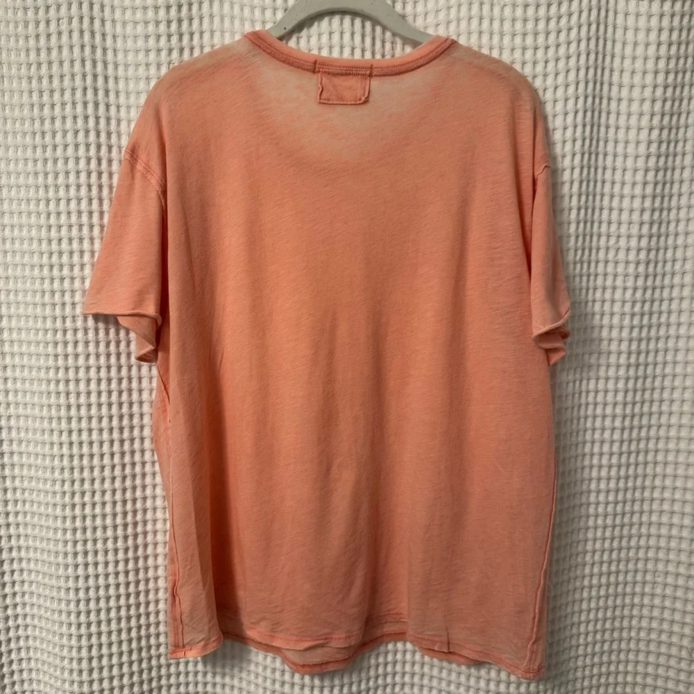 Free People | We the Free | Peach Orange Crew Neck Short Sleeve Tee Shirt | XS